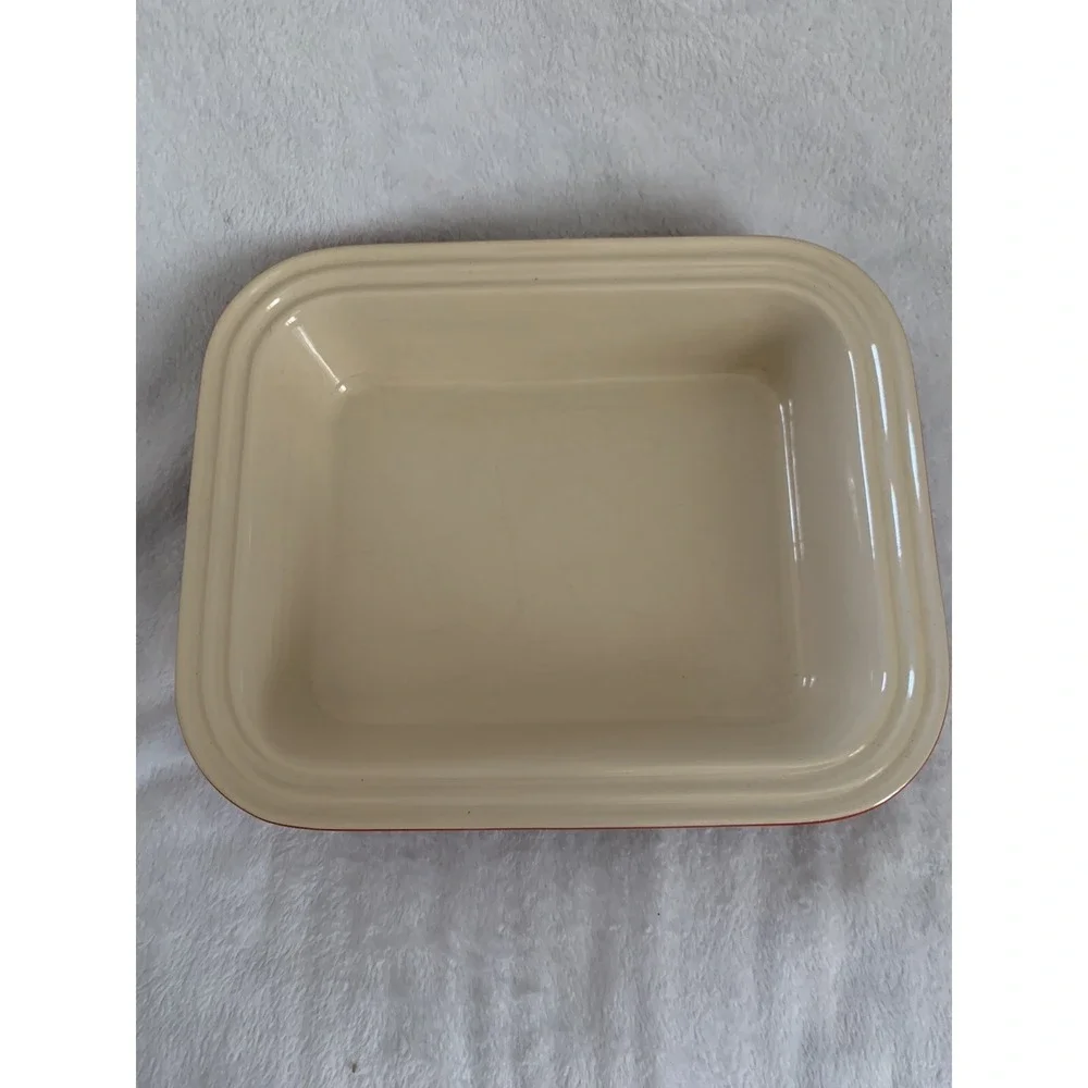 Le‎ Creuset Casserole Dish Unisex 2.0 Qt Cerise Red Stoneware Square Baker Lid
